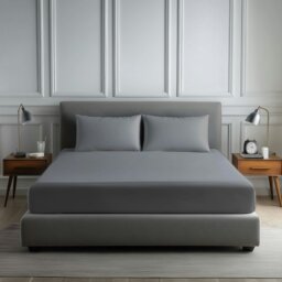 Rackhams Luxury 200TC Soft Touch Fitted Sheet Bed Linen 30cm Extra Deep Skirt - Double - Grey - thumbnail 1