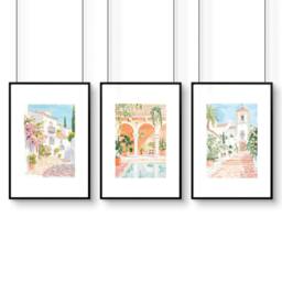 Rackhams Wall Art Decor Living Room - Set of 3 Beach Decor Wall art Prints - 20 x 30 in / 50 x 76 cm - Matte Museum Quality Art Paper 290 gsm - Black Frame - thumbnail 1