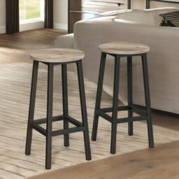 Rackhams Set of 2 Industrial Bar Stools Greige - thumbnail 5