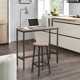 Rackhams Set of 2 Industrial Bar Stools Greige - thumbnail 3
