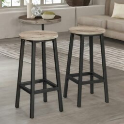 Rackhams Set of 2 Industrial Bar Stools Greige - thumbnail 2