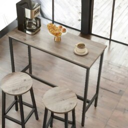 Rackhams Set of 2 Industrial Bar Stools Greige - thumbnail 4