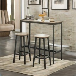 Rackhams Set of 2 Industrial Bar Stools Greige - thumbnail 6