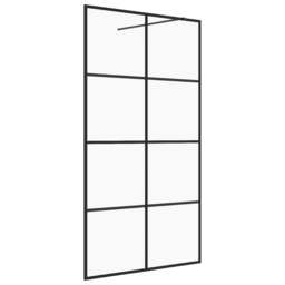 Rackhams Walk-in Shower Wall with Clear ESG Glass 115x195 cm Black - thumbnail 2