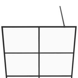Rackhams Walk-in Shower Wall with Clear ESG Glass 115x195 cm Black - thumbnail 4