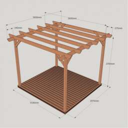 Rackhams Timber Pergola & Decking Complete DIY Kit, Quality Tanalised Redwood Timber, various sizes. - 4.8m x 4.8m - thumbnail 4