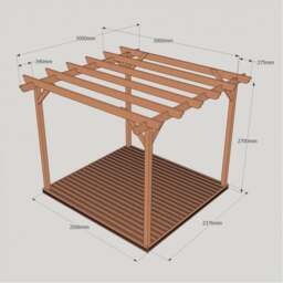 Rackhams Timber Pergola & Decking Complete DIY Kit, Quality Tanalised Redwood Timber, various sizes. - 4.8m x 4.8m - thumbnail 5