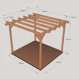 Rackhams Timber Pergola & Decking Complete DIY Kit, Quality Tanalised Redwood Timber, various sizes. - 4.8m x 4.8m - thumbnail 6