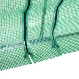 Rackhams Mini Small Greenhouse with Steel Frame & PE Cover & Zipped Window Poly tunnel Steeple for Plants Vegetables, 270 x 90 x 90 cm, Green - thumbnail 6