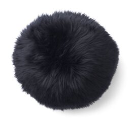 Rackhams Angelite Cushion - D30 cm - D25 - D35 - Long Wool - Black - D35 cm - thumbnail 1