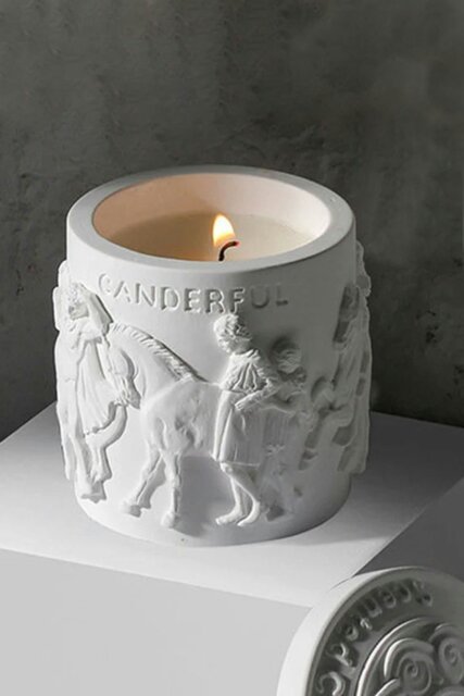 Rackhams Advanced Retro Cameo Scented Candle Home Fragrance Aromatherapy Decoration - White - image 1