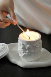 Rackhams Advanced Retro Cameo Scented Candle Home Fragrance Aromatherapy Decoration - White - thumbnail 3