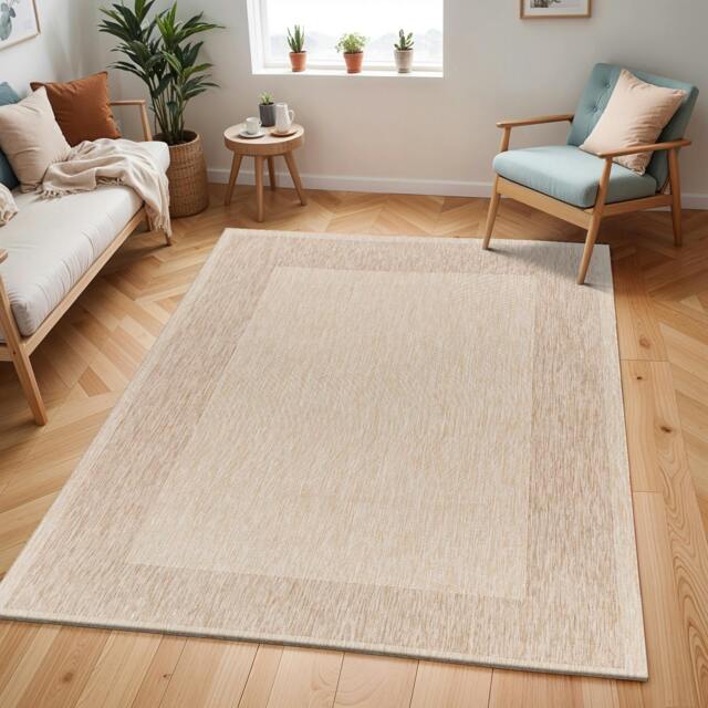 Rackhams Tuareg-Cottage Beige Ivory In- & Outdoor Jute-Look Rug - 200 x 275 cm - image 1