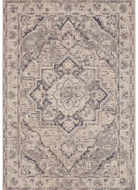Rackhams Terrain Designer Shortpile Cream Grey Rug - 200X280 cm - image 1