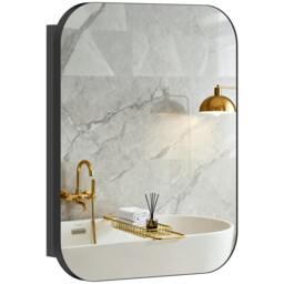 Rackhams Wall Mounted Bathroom Cabinet with Mirror Adjustable Shelves - White - thumbnail 3