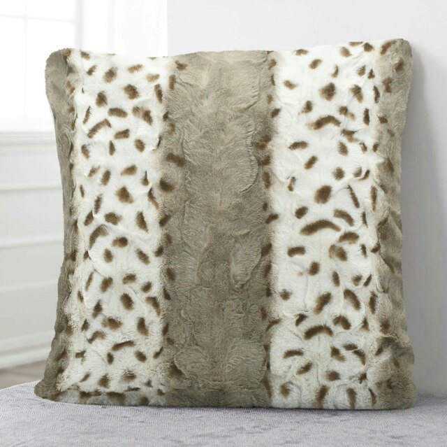 Rackhams Luxury Fur Soft Animal Print Cushion - 56cm x 56cm - Multi