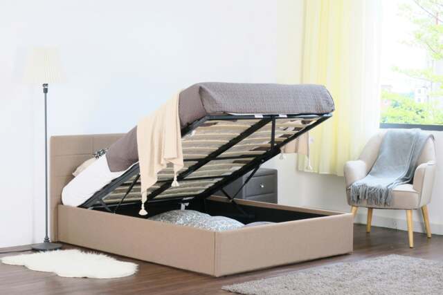 Rackhams Gas Lift Ottoman Bed Frame - Innovative & Space-Efficient Design for Your Bedroom - Mocha - 5ft - image 1