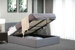 Rackhams Gas Lift Ottoman Bed Frame - Innovative & Space-Efficient Design for Your Bedroom - Mocha - 5ft - thumbnail 3