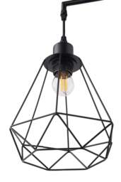 Rackhams Modern Industrial Black 3-Head Floor Lamp with Diamond Cage Shade - Black - One Size - thumbnail 6