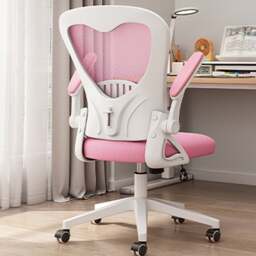 Rackhams Iara Office Chair - Pink ( With White Legs ) - thumbnail 1