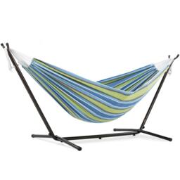 Rackhams Double Cotton Hammock with Stand (250cm) - Oasis