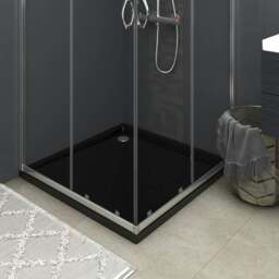 Rackhams Square ABS Shower Base Tray Black 90x90 cm - thumbnail 1