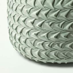 Rackhams Grace Pleated Velvet Pouffe - Green - thumbnail 3
