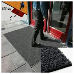 Rackhams Cat Medium Embossed Doormat in Black - Black - Vinyl - 1 - thumbnail 3