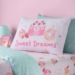 Rackhams Sweet Treats Reversible Duvet Cover Set Pink - Double - Pink - thumbnail 3