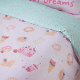 Rackhams Sweet Treats Reversible Duvet Cover Set Pink - Double - Pink - thumbnail 4