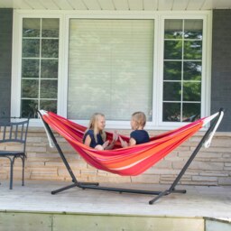 Rackhams Double Cotton Hammock with Stand (250cm) - Mimosa - thumbnail 4