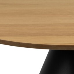 Rackhams Soli Round Coffee Table in Oak/Black 85x40cm - 1 - Oak/Black - Brown - thumbnail 5