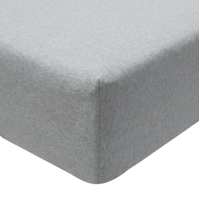 Rackhams Jersey Melange Polycotton Fitted Bedsheet or Pillowcase - Grey - King (150cm x 200cm) + 25cm Deep - image 1
