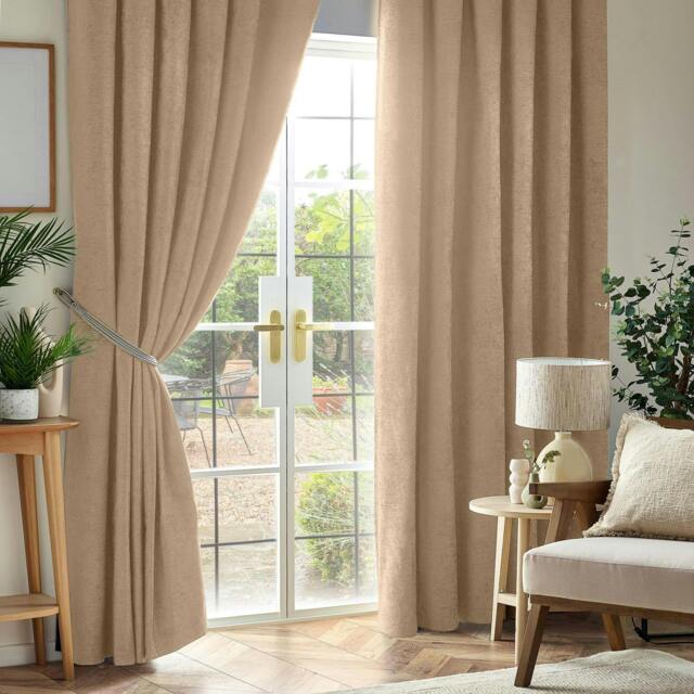 Rackhams Chenille Blackout Pencil Pleat Top Curtains - 229cm width x 183cm drop