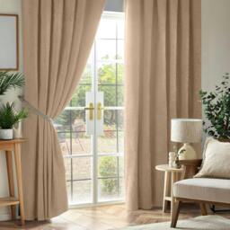 Rackhams Chenille Blackout Pencil Pleat Top Curtains - 229cm width x 183cm drop - thumbnail 1
