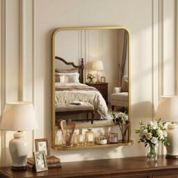 Rackhams Rectangle Wall Mirror with Shelf 70 x 50 cm, for Living Room, Bedroom - thumbnail 1