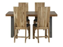 Rackhams Dunphy Industrial Rectangular 6 Seater Dining Table - Wood - 160CM X 85CM X 76CM (LXDXH) - Dining Table - thumbnail 3