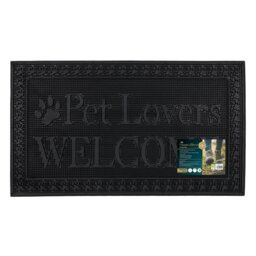 Rackhams Fauna Lovers Scraper Rubber Pin Doormat, 40x70cm, Black - thumbnail 1