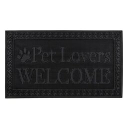 Rackhams Fauna Lovers Scraper Rubber Pin Doormat, 40x70cm, Black - thumbnail 2