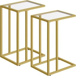 Rackhams Set of 2 Tempered Glass Sofa Side Table - thumbnail 2