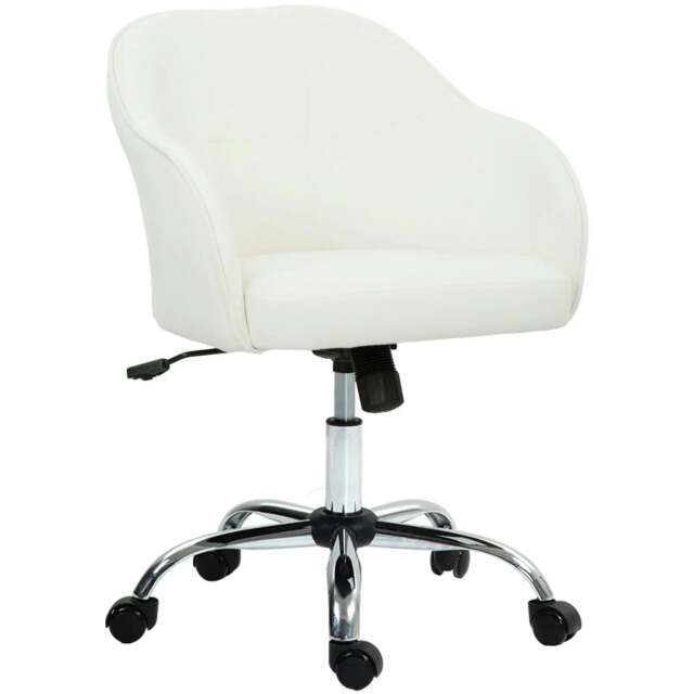 Rackhams 46-56 cm Velvet-feel Office Chair - Cream
