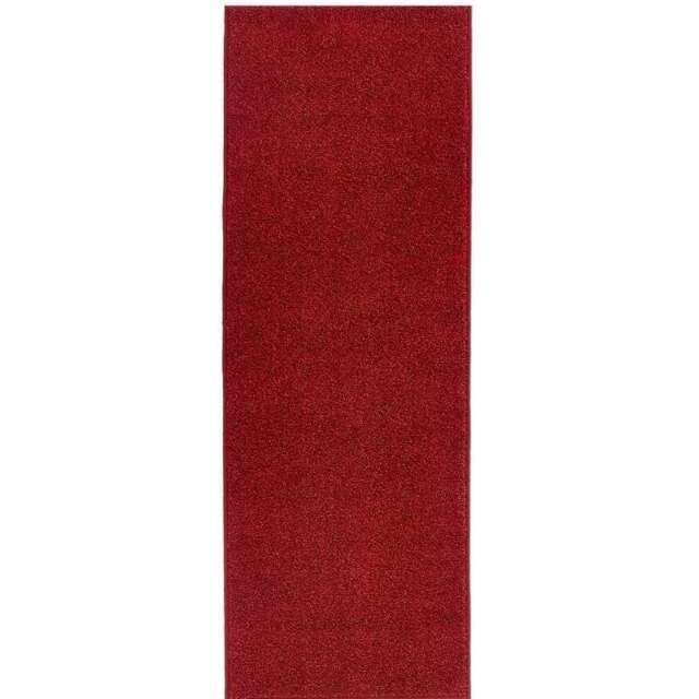 Rackhams Modern Plain Velour Red Rug - 80X400 cm - image 1