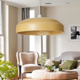 Rackhams Wooden Dome Ceiling Light Pendant Shade Natural Brown - thumbnail 5