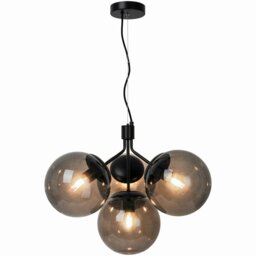 Rackhams Ivona 4-Spot - Ceiling pendant - Black - Black - Glass - 1