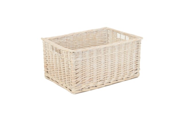 Rackhams Whitewash Unlined Wicker Storage Basket - Large - image 1