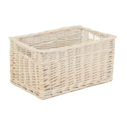 Rackhams Whitewash Unlined Wicker Storage Basket - Large - thumbnail 5