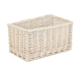 Rackhams Whitewash Unlined Wicker Storage Basket - Large - thumbnail 6