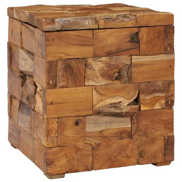 Rackhams Storage Stool Solid Teak Wood