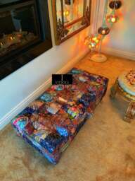 Rackhams Damask Multicolour Storage Ottoman Bench with Hidden Storage & Stylish Seating - 30 x 30 Inches (76 x 76cm) - thumbnail 3