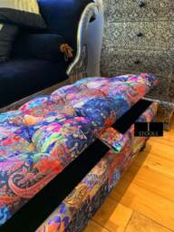 Rackhams Damask Multicolour Storage Ottoman Bench with Hidden Storage & Stylish Seating - 30 x 30 Inches (76 x 76cm) - thumbnail 2